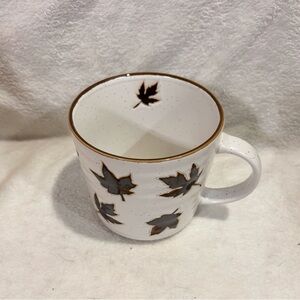 White Mug with Leaf Design